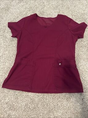Women's V-Neck Utility Top in Deep Burgundy